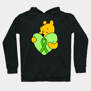 Yellow bear hugging green Awareness ribbon Hoodie